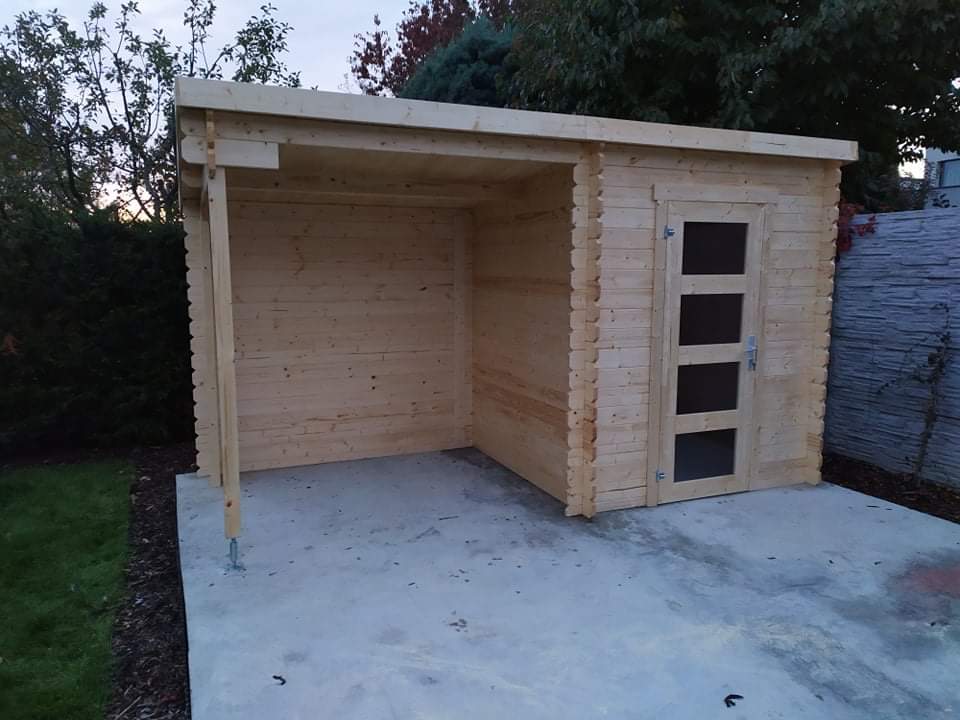 Blog 30. Malá záhradná chatka s prístreškom Jelle 175 PLUS Blog č.30.