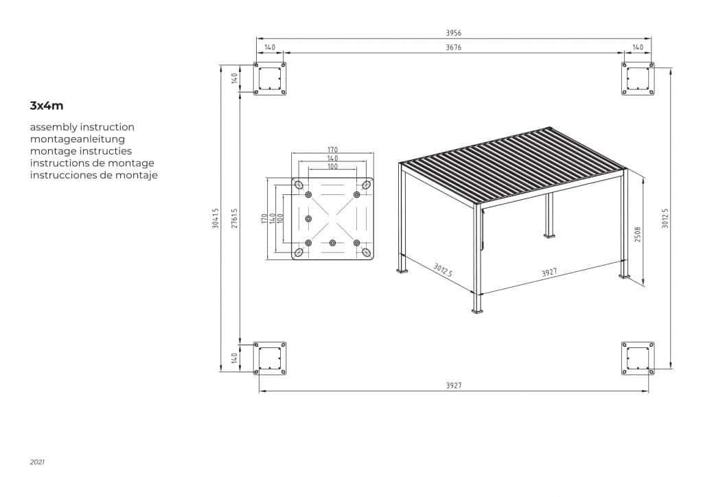pergola klasik a delux plan 3x4